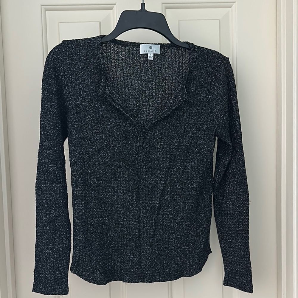 Socialite Charcoal Knit Top